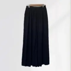 GU イージープリーツパラッツォパンツ　ブラック　M