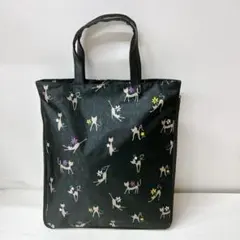 ねこ　ネコ　猫柄　黒猫　トートバッグ　サブバッグ　ハンドバッグ　英字　ジャガード