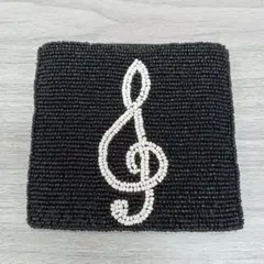 ♢583K.C.MALHAN ビーズ 音符 ポーチ 小物入れ コインケース 雑貨