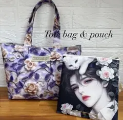 ハンドメイド　パネル　トートバック　ポーチ　2セット売り　イケメン