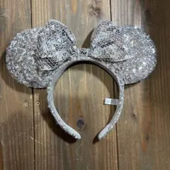 ミッキー耳型カチューシャ シルバースパンコール