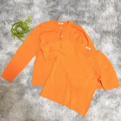 TWO:C サイズM アンサンブルニット カーディガン 半袖 オレンジ 通勤