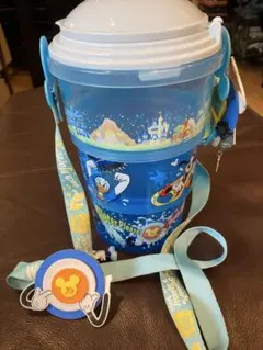 ミッキー ドナルド ポップコーンバケット伸縮型　ストラップ付き