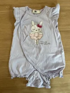 【美品】KP ニットプランナー　ウサギ　刺繍　ロンパース 薄紫色 女の子　夏用