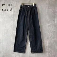 パーリッシィ PAR ICI デニム ワイド タックパンツ インディゴ Sのサムネイル