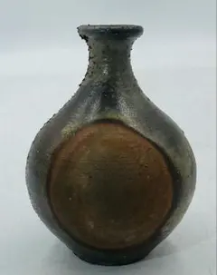 【E-14】★在銘・作家作品　備前焼窯変徳利　未使用★