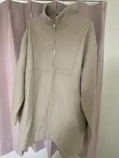 ベージュ 長袖ミニワンピース