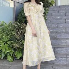 AnMILLE アンミール　ダブルフリルワンピース イエロー 黄色