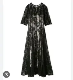 美品】 FRAY I.D レースミディドレス ワンピース ブラック 結婚式