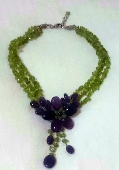 ペリドット&アメシストネックレス