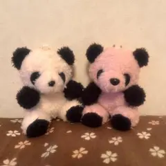パンダぬいぐるみセット（ホワイト＆ピンク）