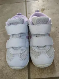 asics スクスク ベビースニーカー　ホワイト/パープル　15センチ　中古美品