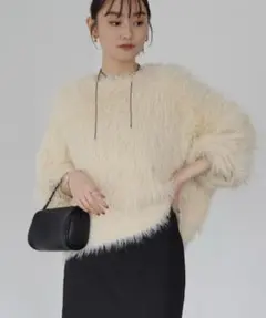 Freesia by andme フェザーヤーン起毛ニットトップス