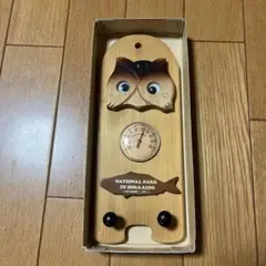 フクロウデザイン木製温度計
