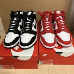 ２足セット販売　28cm＆27.5cm Dunk High ダンクハイ黒＆赤