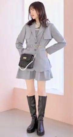 MAJESTIC LEGON ジャケット リボンストラップミニキャミワンピ