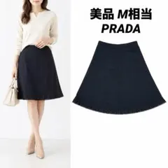 【美品】PRADA レーヨンフレアスカート ブラック 膝丈 イタリア製 M相当のサムネイル