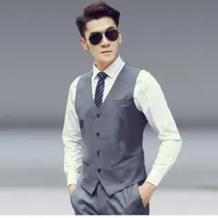 ベスト ジレベスト 結婚式 フォーマル パーティー ビジネス M グレー