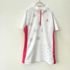 【美品】ルコックスポルティフ ハーフジップ 半袖 シャツ ゴルフ L相当
