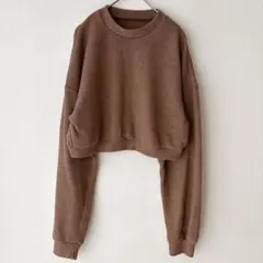 SALE✨ SHEIN シーイン ニット セーター クロップド ブラウン L