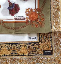 ランセル マレリー ハンカチ 2枚 タッセル柄　ダマスク柄 新品 46×46