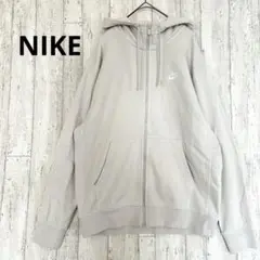 ナイキ NIKE ジップアップ パーカー【L】スウェット フーディー グレー系