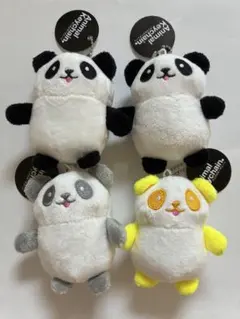 アニマルキーチェーン　ぬいぐるみ　マスコット　パンダ　４つセット