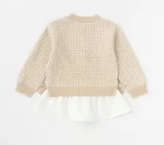 【美品】プティマイン ニットドッキングチュニック 90