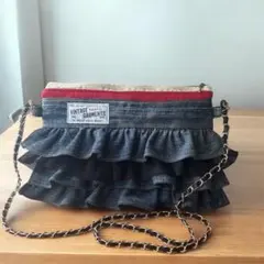 ハンドメイド　デニムリメイク　デニムバッグ　ショルダーバッグ　サコッシュ　バッグ