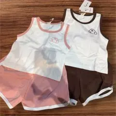 ノースリーブタンクトップセットアップ2枚セット 100cm