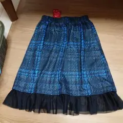 新品！アンドラブ＆LOVEオリジナルチェックプリントスカートM