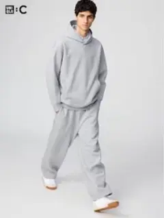 ユニクロC スウェットワイドパンツ グレー