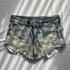 アメリカンイーグル　デニム　ショートパンツ　ショートデニム　ダメージ加工