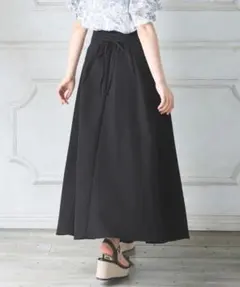 INGNI バックレースアップフレアスカート ブラック