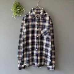バルセドス［L］さわやかカジュアル◎薄手なめらか素材◎大人のチェック柄長袖シャツ
