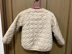 リバーシブル キルティング ジャケット 120 ベージュ ボア 子供服 男女兼用