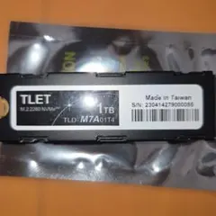 【美品】TLET M.2 SSD 1TB 使用6h 正常100%