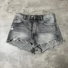 ZARA ダメージ加工グレーショートパンツ EU34