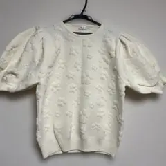 Ange Charme パフスリーブニット L ホワイト辻希美しまむら新品タグ付