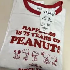 PEANUTS スヌーピー Tシャツ XL ホワイト/レッド