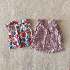 ZARA/プティマイン シャツ ワンピース２枚セット 90