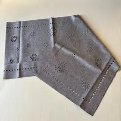 テーブルクロス テーブルセンター 食卓 花 ハート グレー 180cm