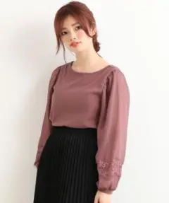 マジェスティックレゴン　シアースリーブリブトップス