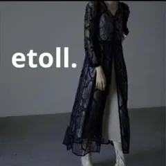 【etoll.】レイヤードレースドレス ダークブルー M 同窓会 結婚式