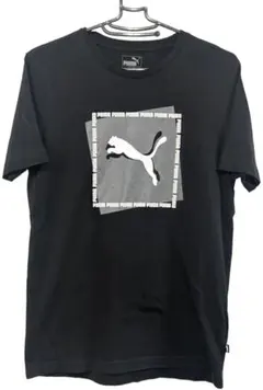 PUMA ブラック Tシャツ ロゴプリント