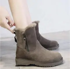 ブラウンファー付きムートンブーツ