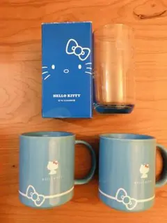 新品 ハローキティ 猫柄 ローソン マグカップ ガラスカップ 計3個