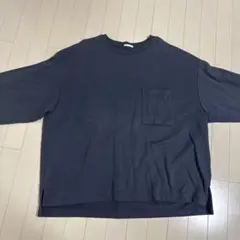 長袖カットソー ポケット付き ダークグレー