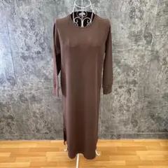 ✨LOWRYSFARM✨長袖ワンピース♡ロング丈♡ワッフル♡ブラウン(F)