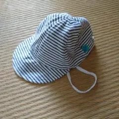 Baby！ 青と白のストライプ ベビーキャップ